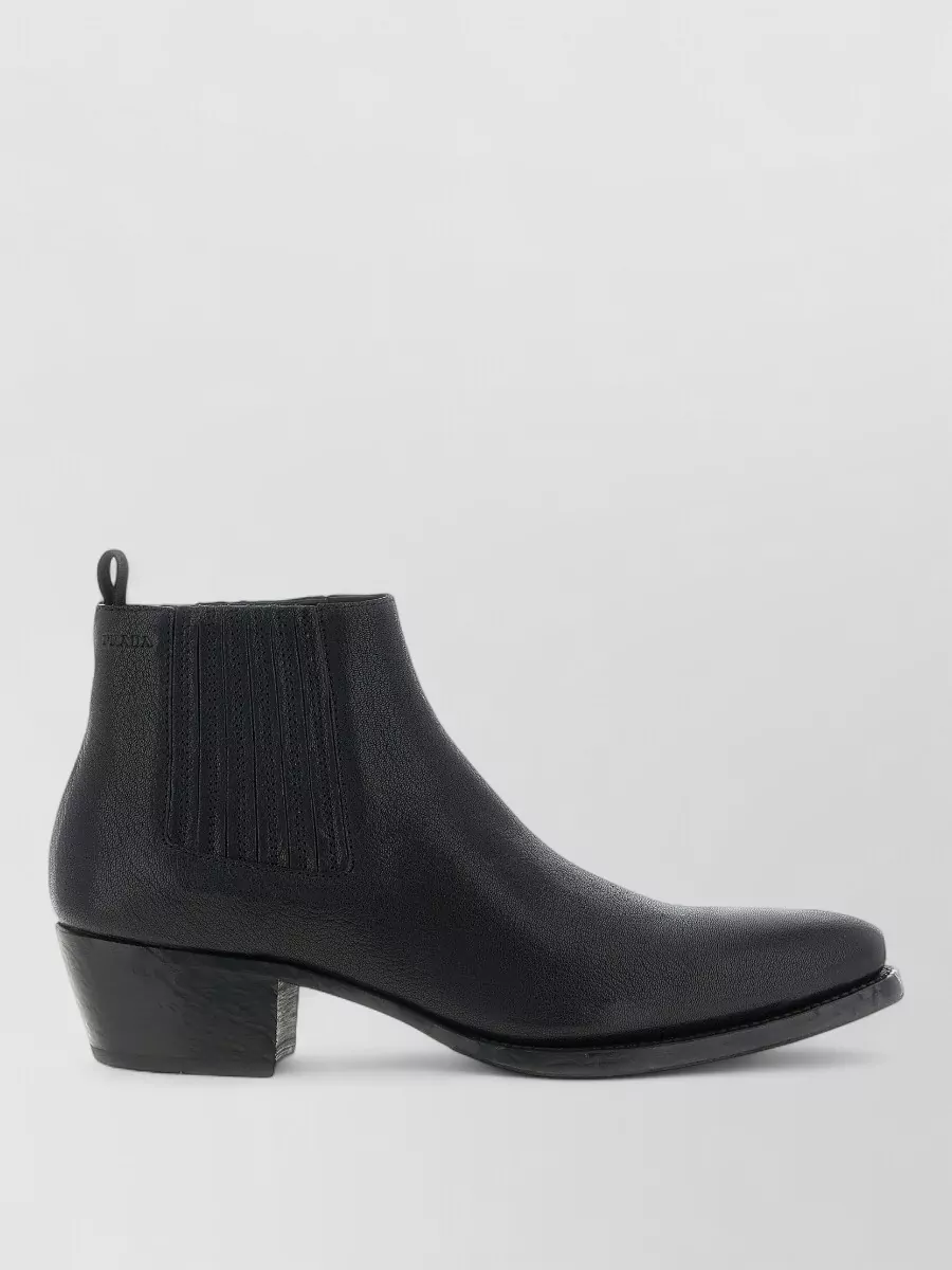 Prada Leather Chelsea Ankle Boots