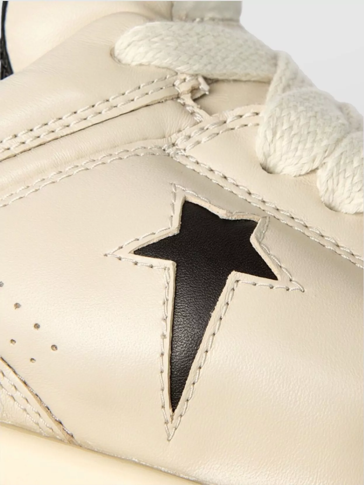 Rick Owens Drkshdw Leather Sneakers With Star Detail And Rubber Sole