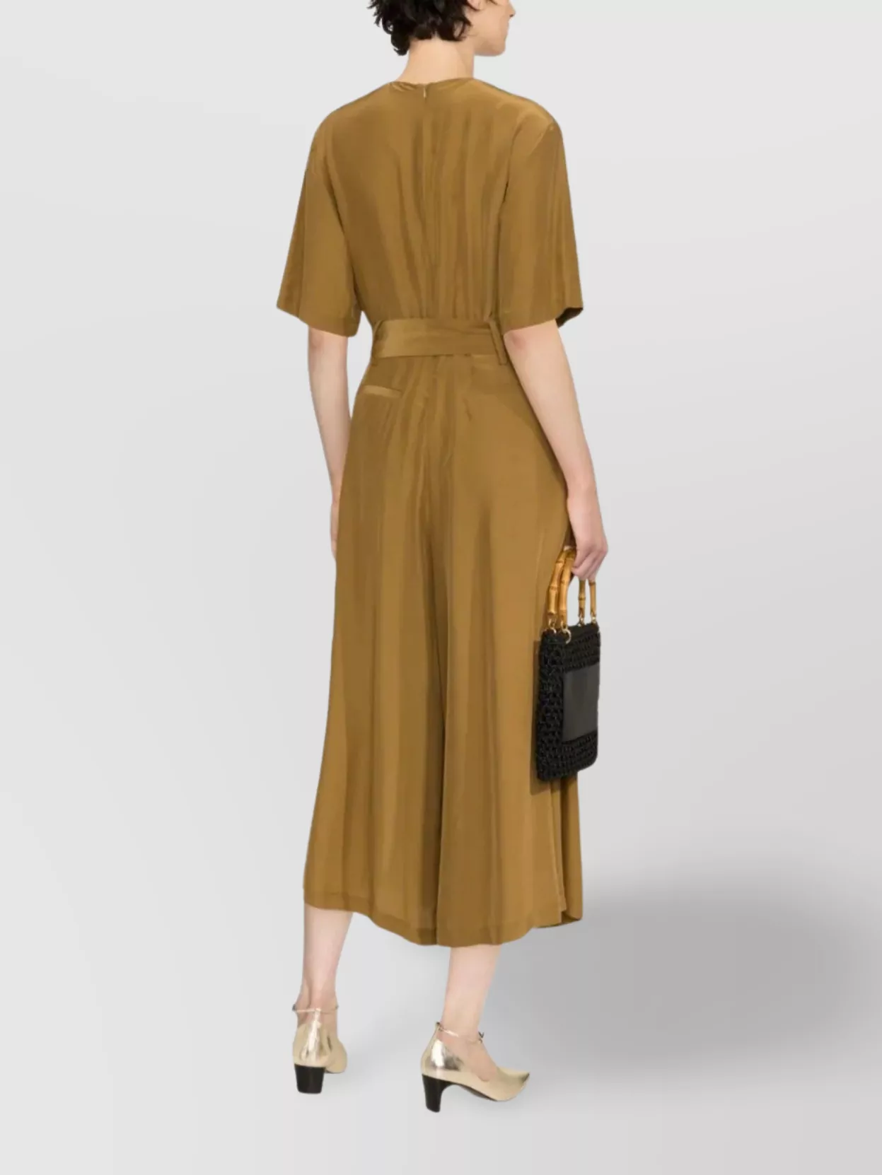 Fabiana Filippi Belted Waist Wide-Leg Dress