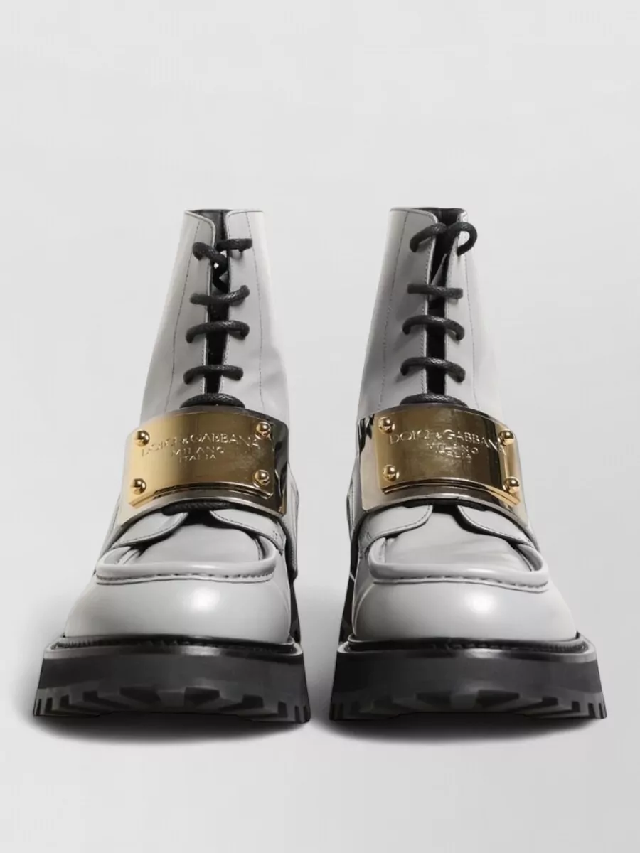 Dolce&Gabbana leather lace-up ankle boots