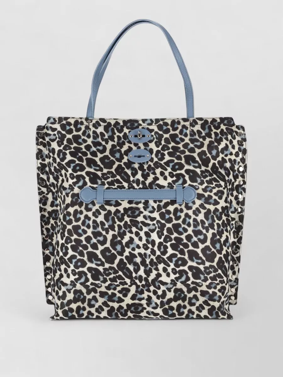 Zanellato studded leopard-print tote bag