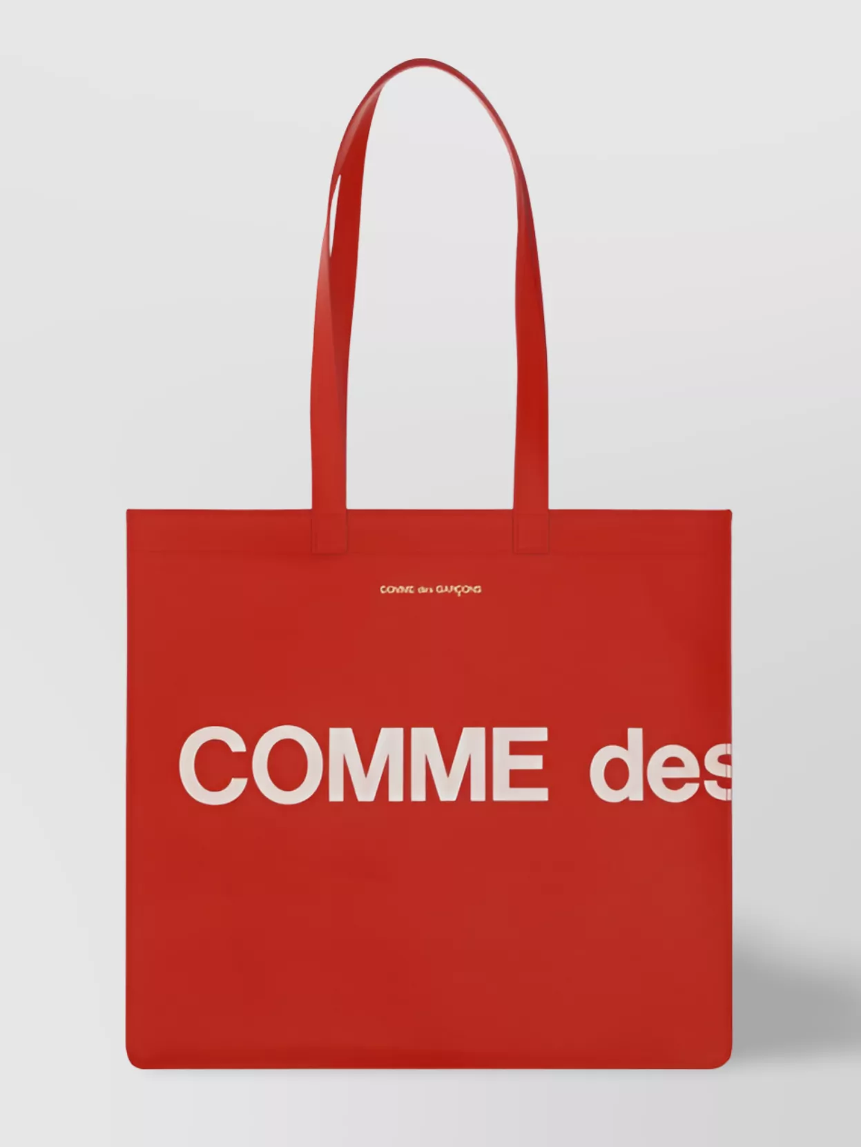 Shop Comme Des Garçons Calfskin Rectangular Shoulder Tote Bag