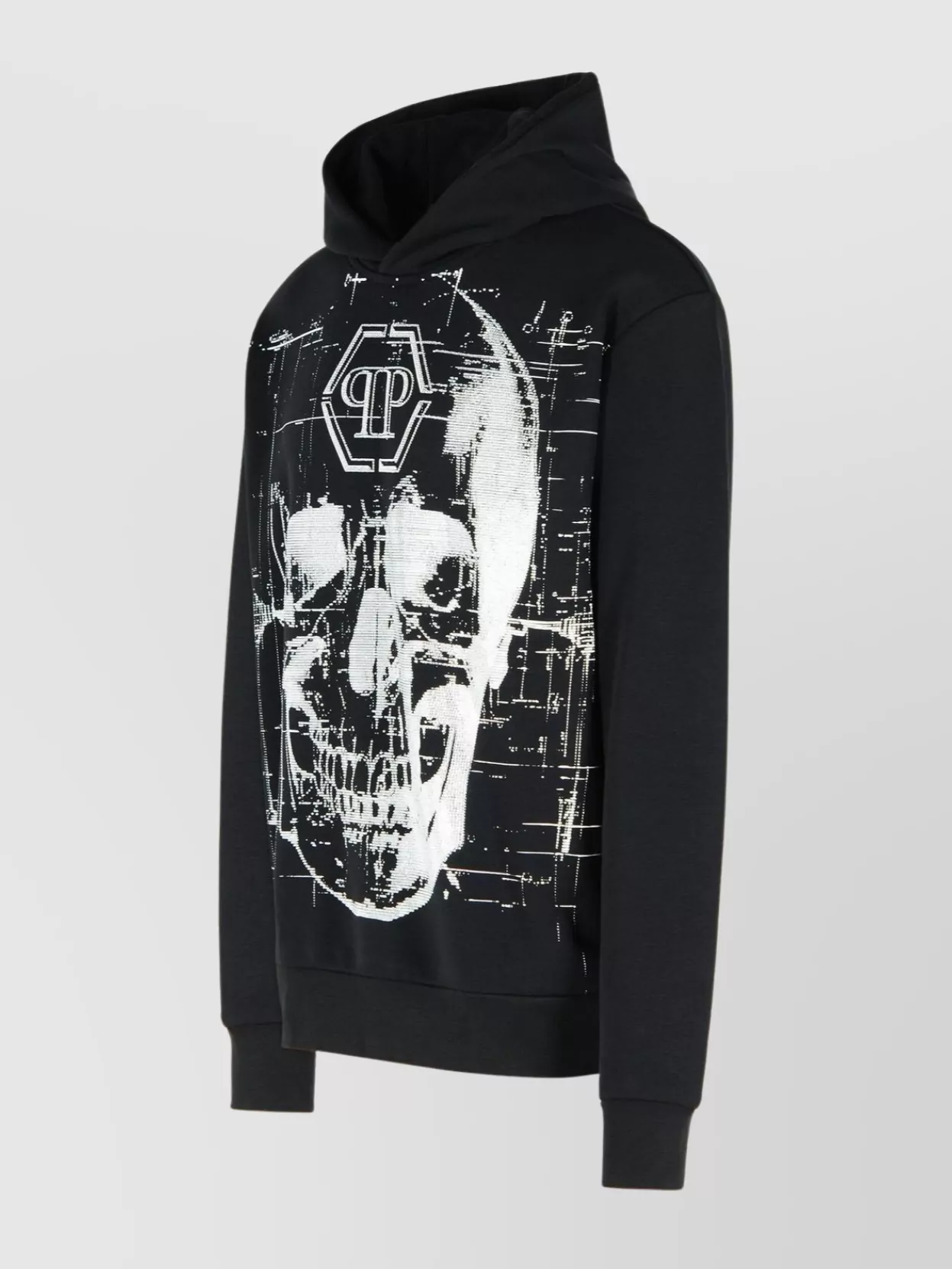 Philipp Plein Cotton Blend Hooded Sweatshirt With Graphic Print