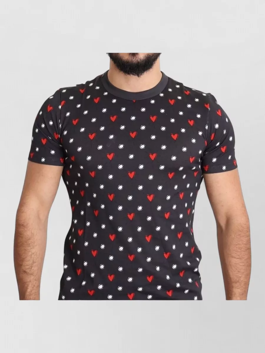 Dolce&Gabbana Hearts Print Cotton T-Shirt