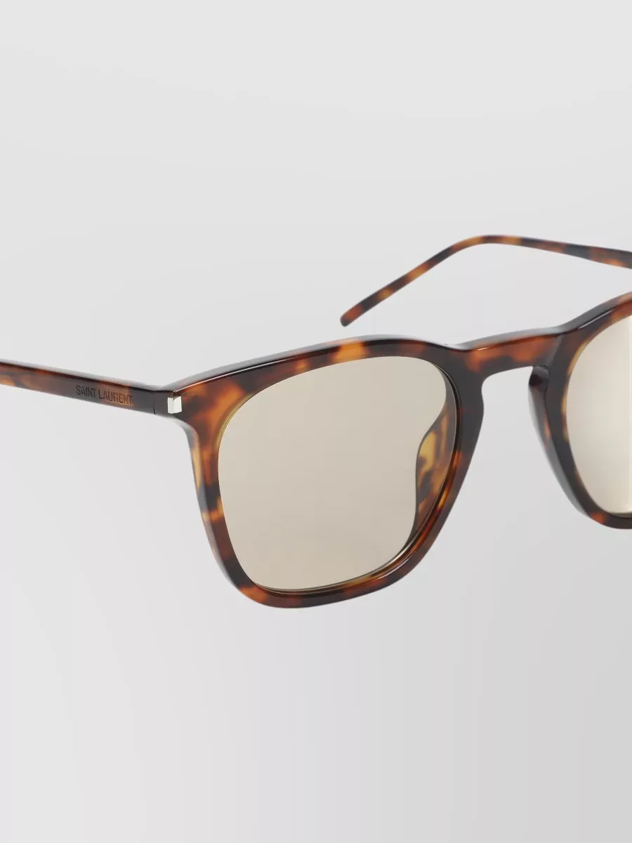Saint Laurent Square Sunglasses Tortoiseshell Frame Tinted Lenses