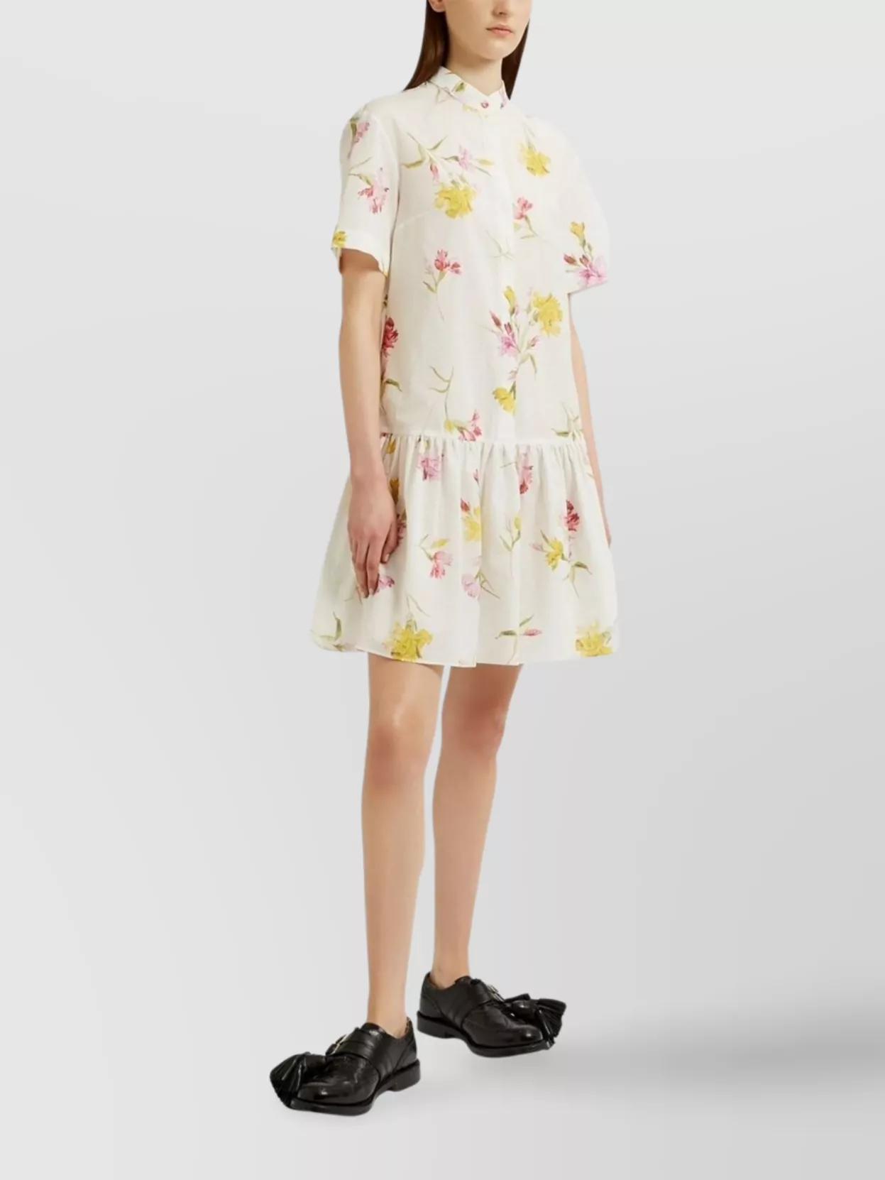Shop Erdem Dress Linen Floral Design
