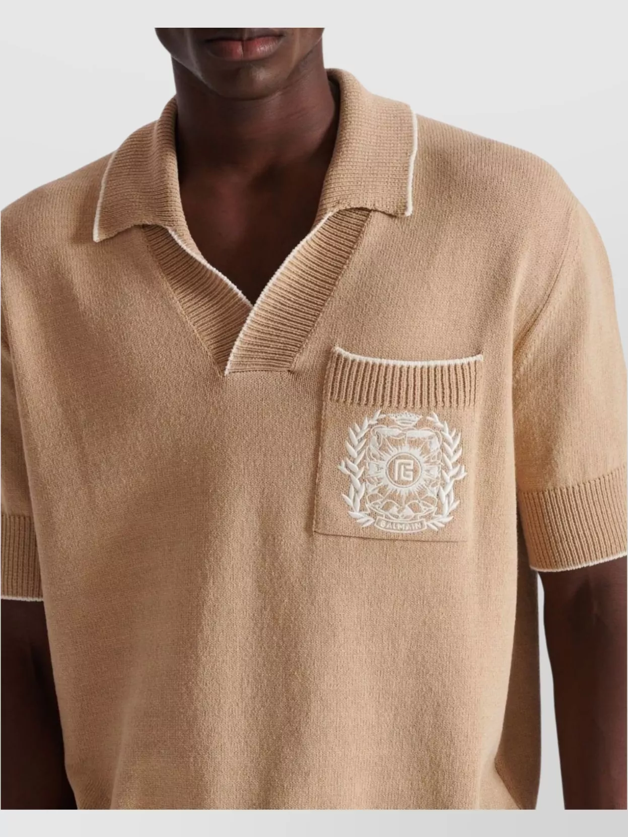 Balmain Pocket Collar Hem Sleeves Neck Shirt