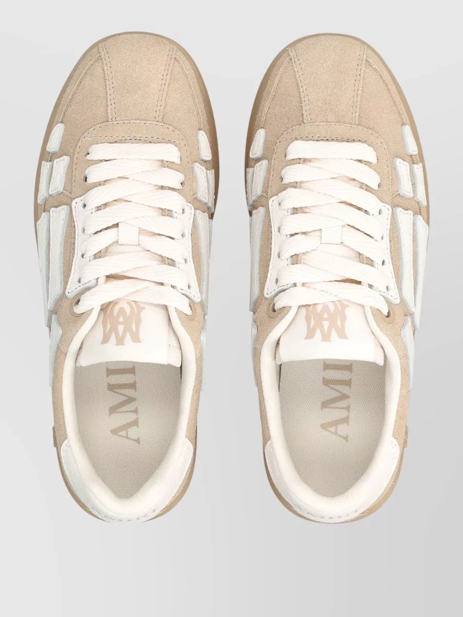 Amiri Pacific Bones Low-Top Sneakers With Rubber Sole