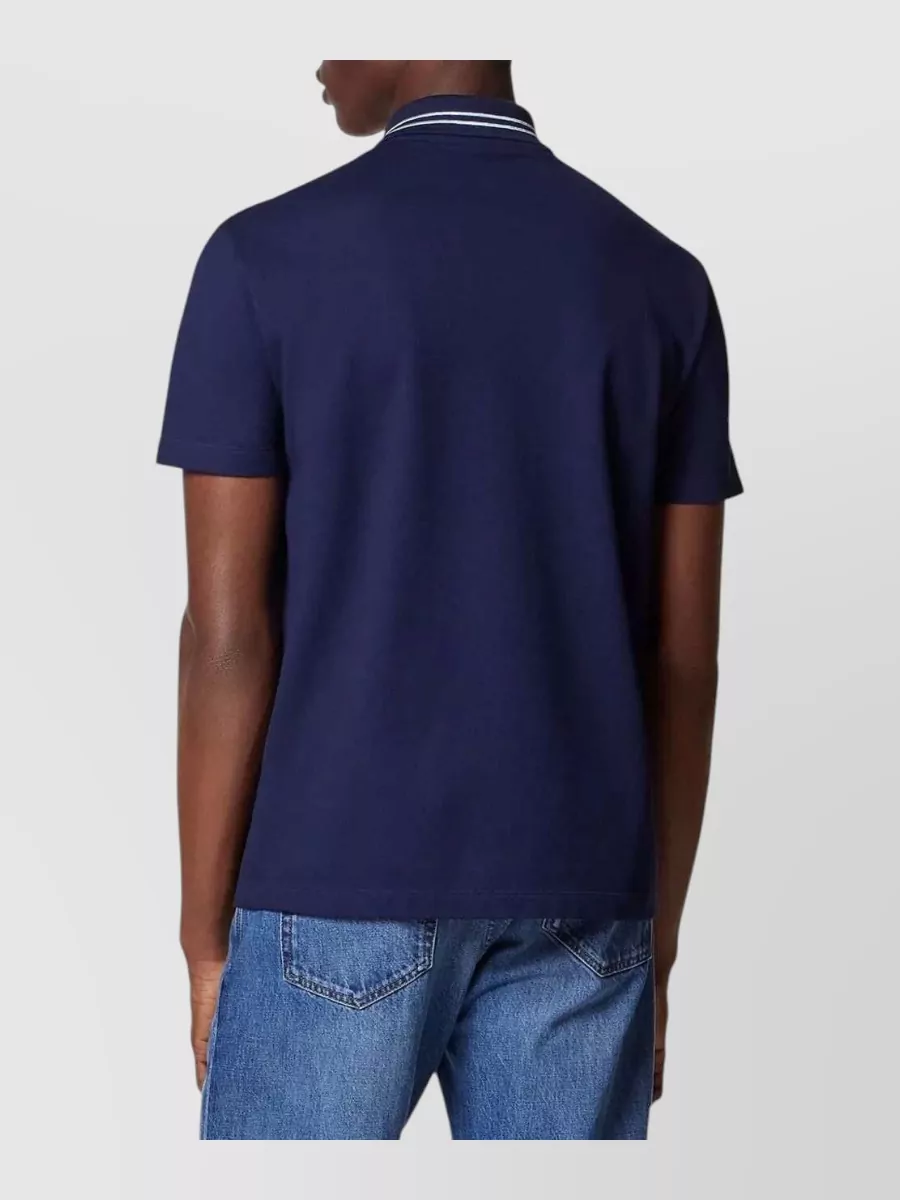 Versace Striped Cotton Polo Shirt