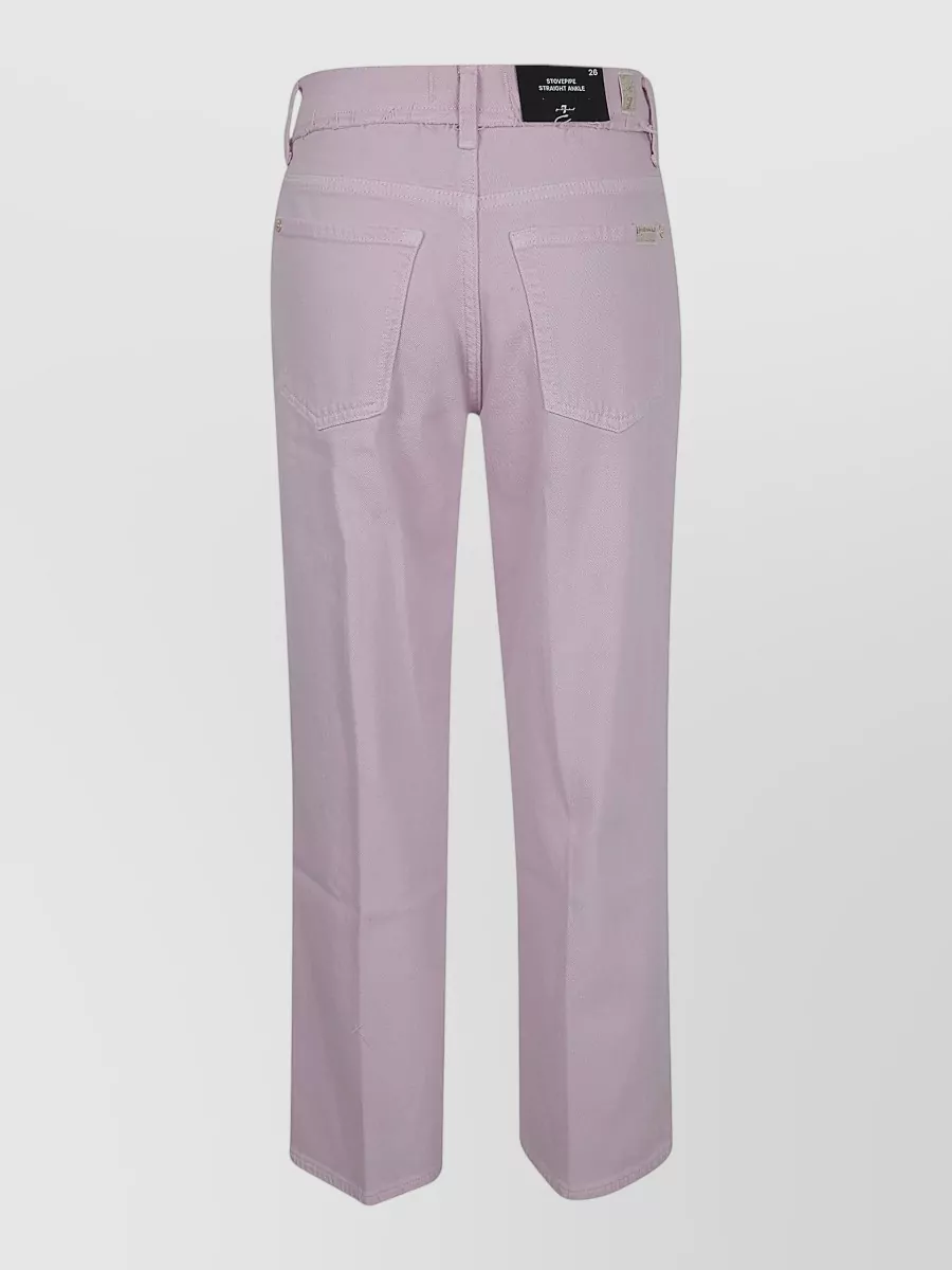 7 For All Mankind Denim High-Rise Cropped Straight-Leg Jeans