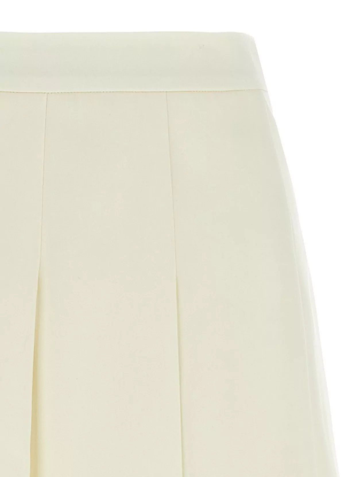 Alessandra Rich Pleated Wool Midi Skirt With Flared Silhouette