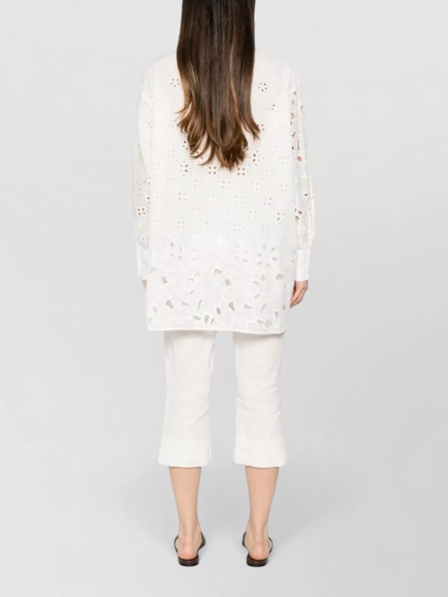 Ermanno Scervino Floral Appliqué Broderie Anglaise Shirt