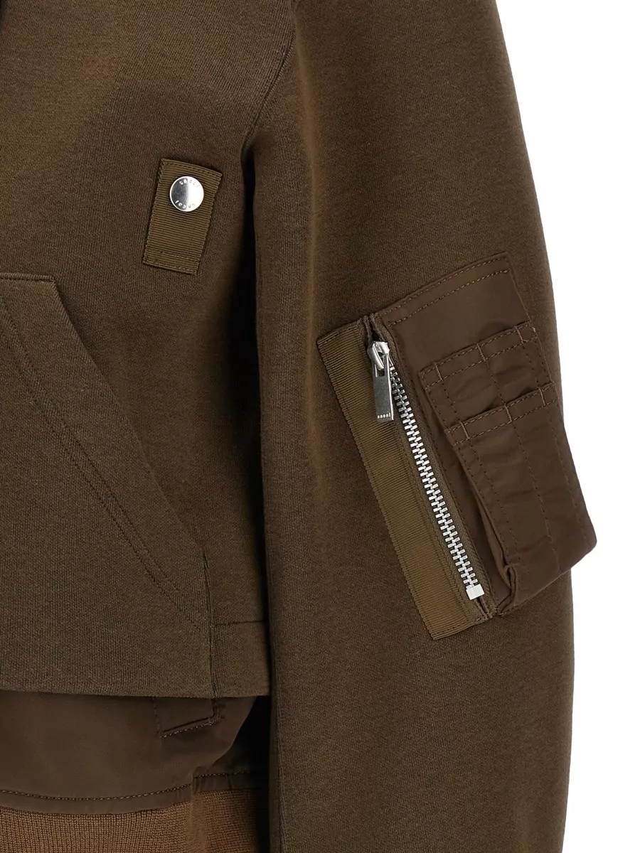 Sacai Ribbed Hooded Bomber Jacket