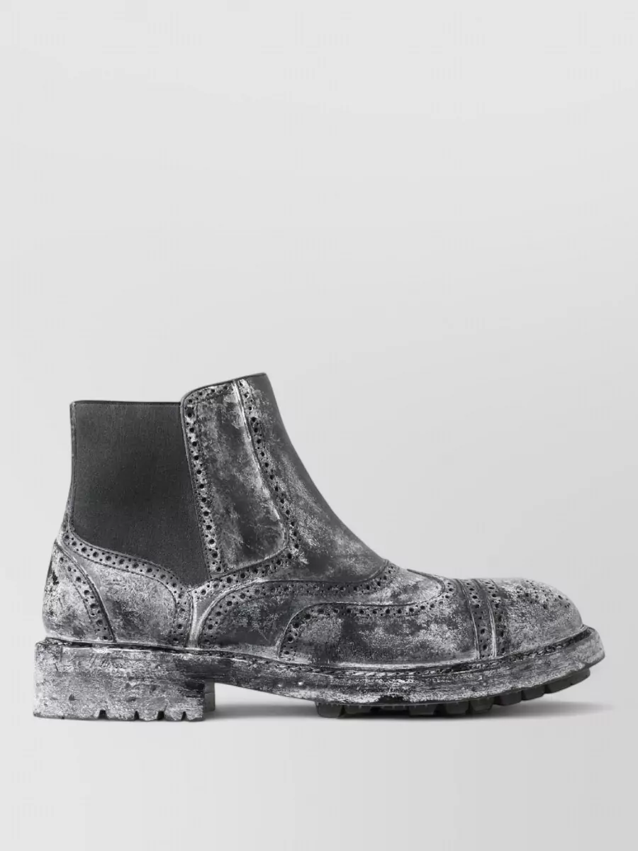 Dolce&Gabbana Leather Brogue Chelsea Boots