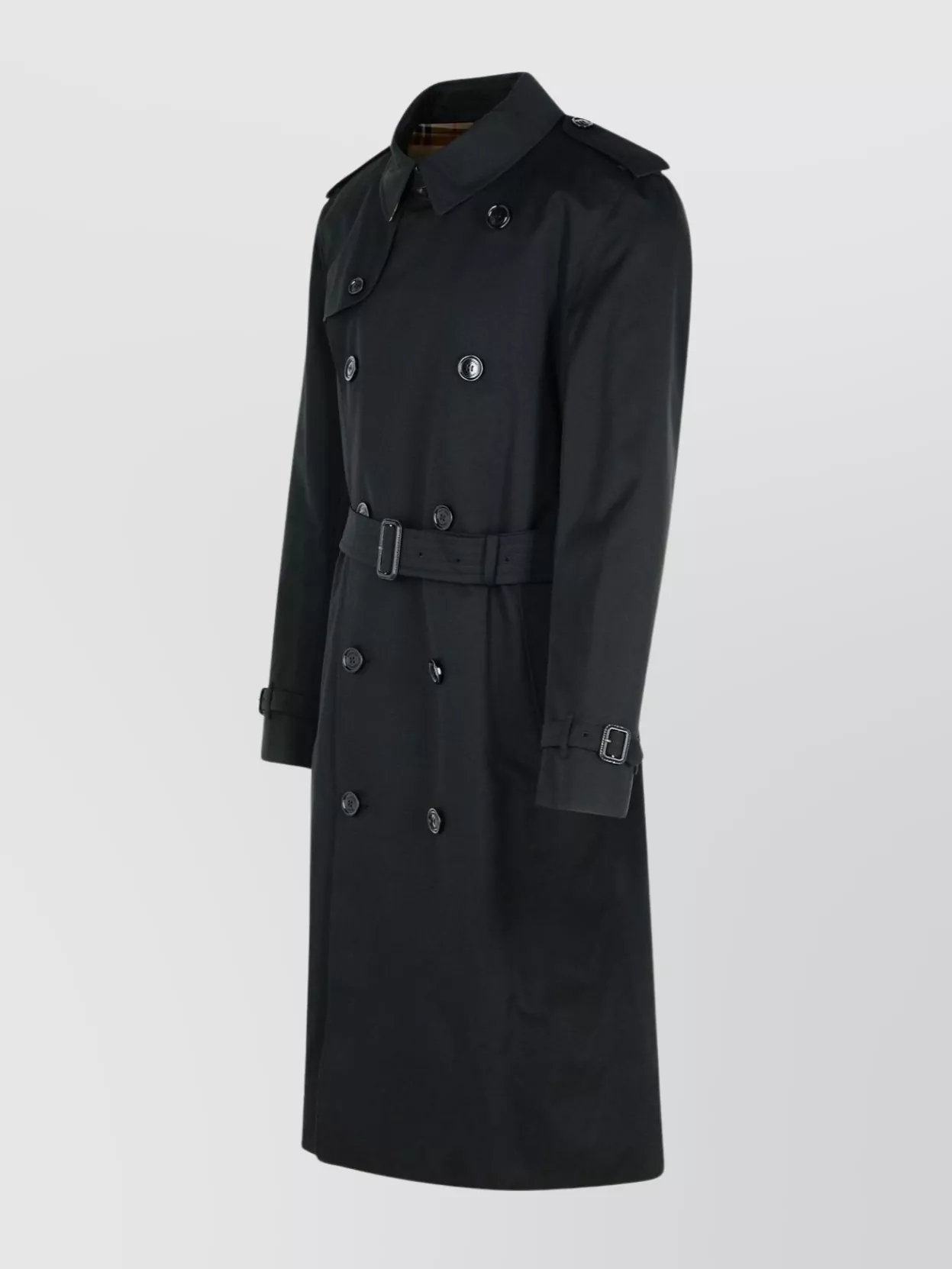 Burberry Long Cotton Trench Coat 'Kensington'