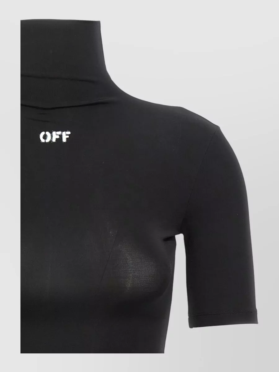 Off-White High-Neck Short-Sleeve Logo-Print T-Shirt