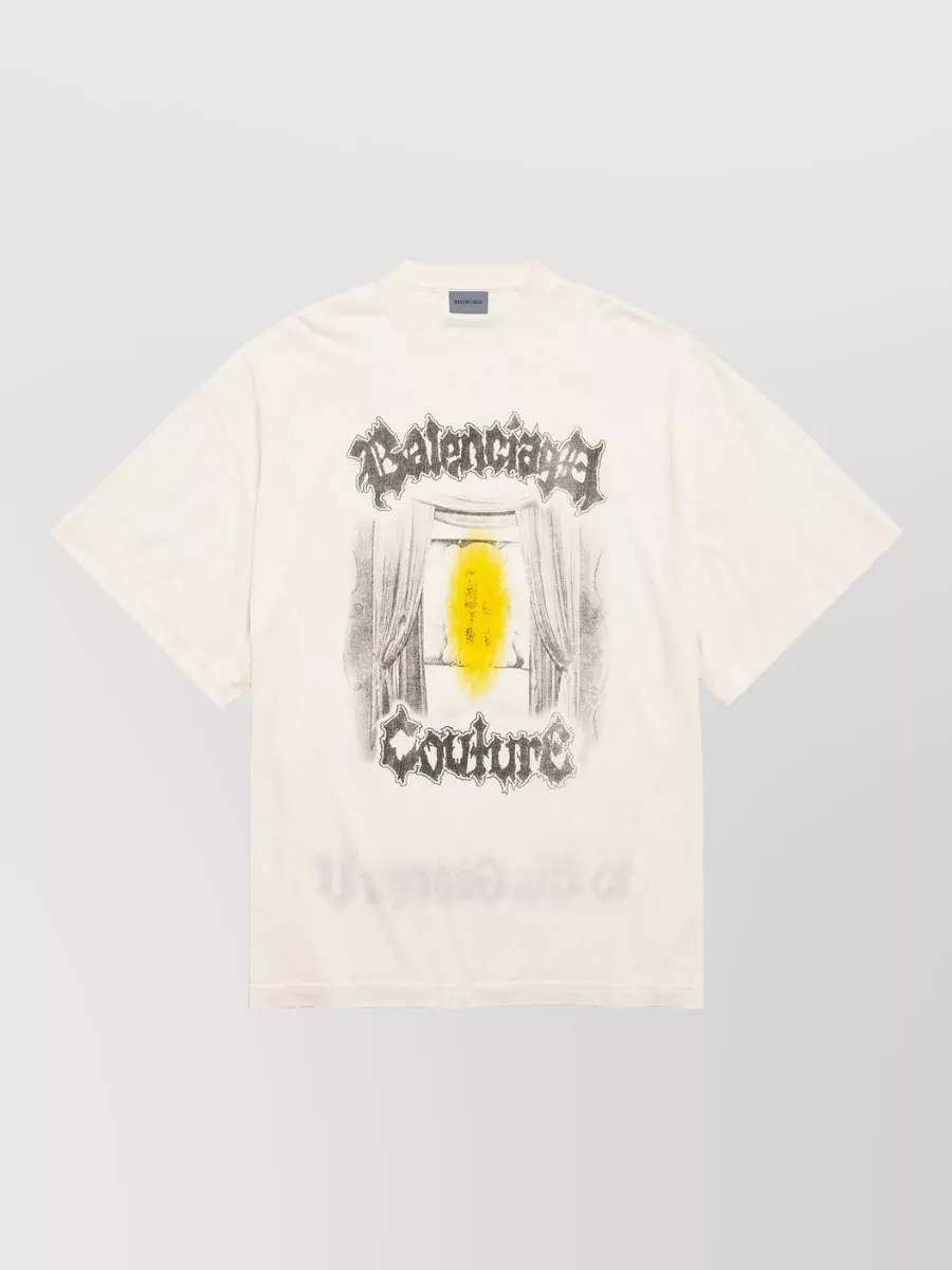 Balenciaga Semi-Sheer Printed Jersey T-Shirt