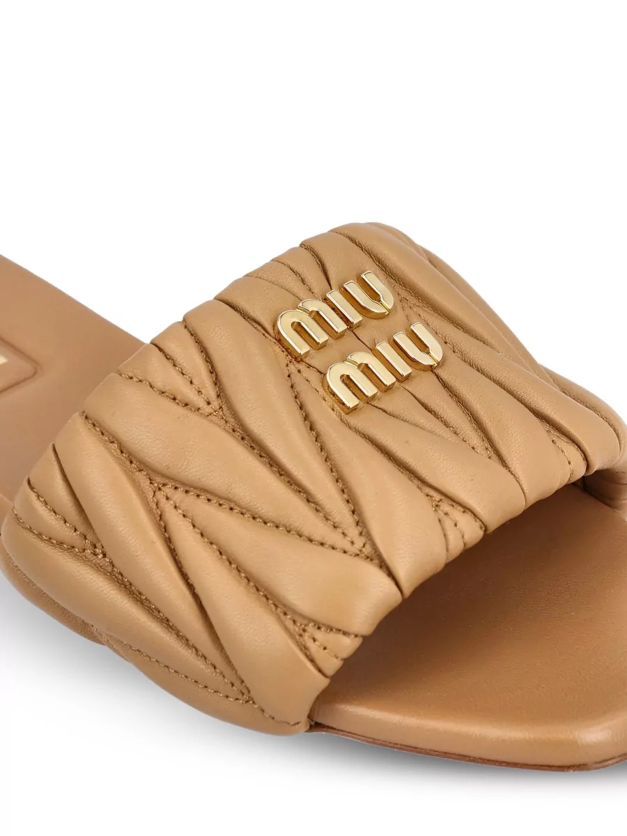 Miu Miu Leather Flat Mules