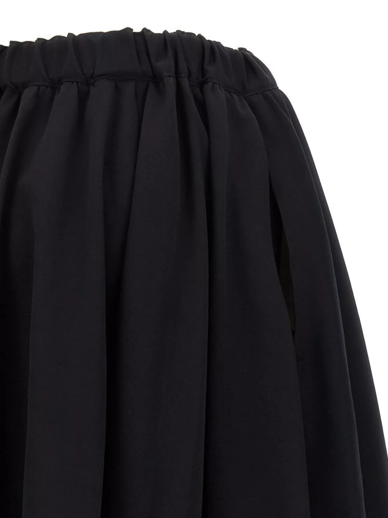 Comme Des Garçons Soft Pleated Skirt Elastic Waistband In Black
