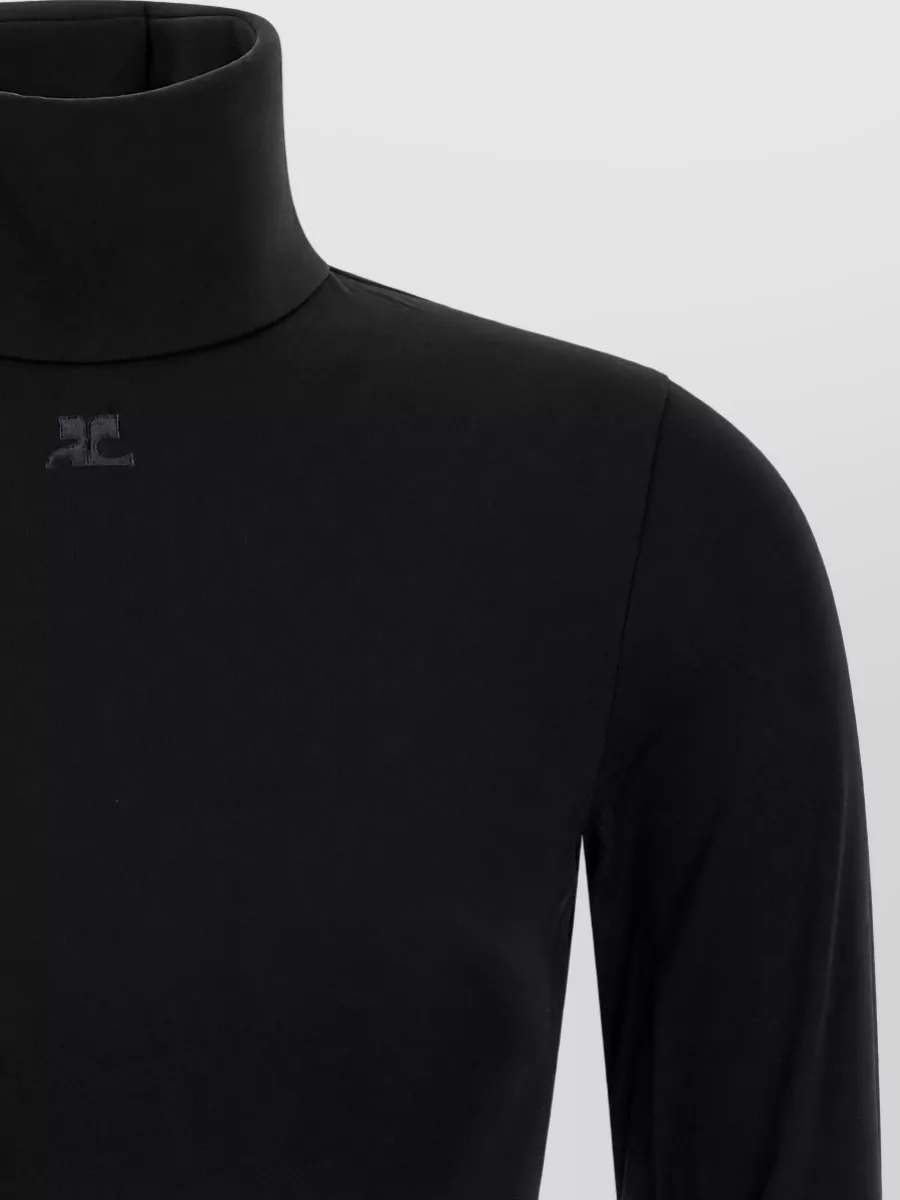 Courrèges Viscose Mockneck Long-Sleeve Bodysuit