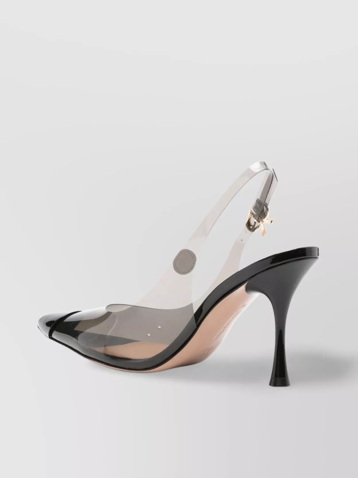 Gianvito Rossi Transparent Buckle Pointed Toe Mid Heel Pumps