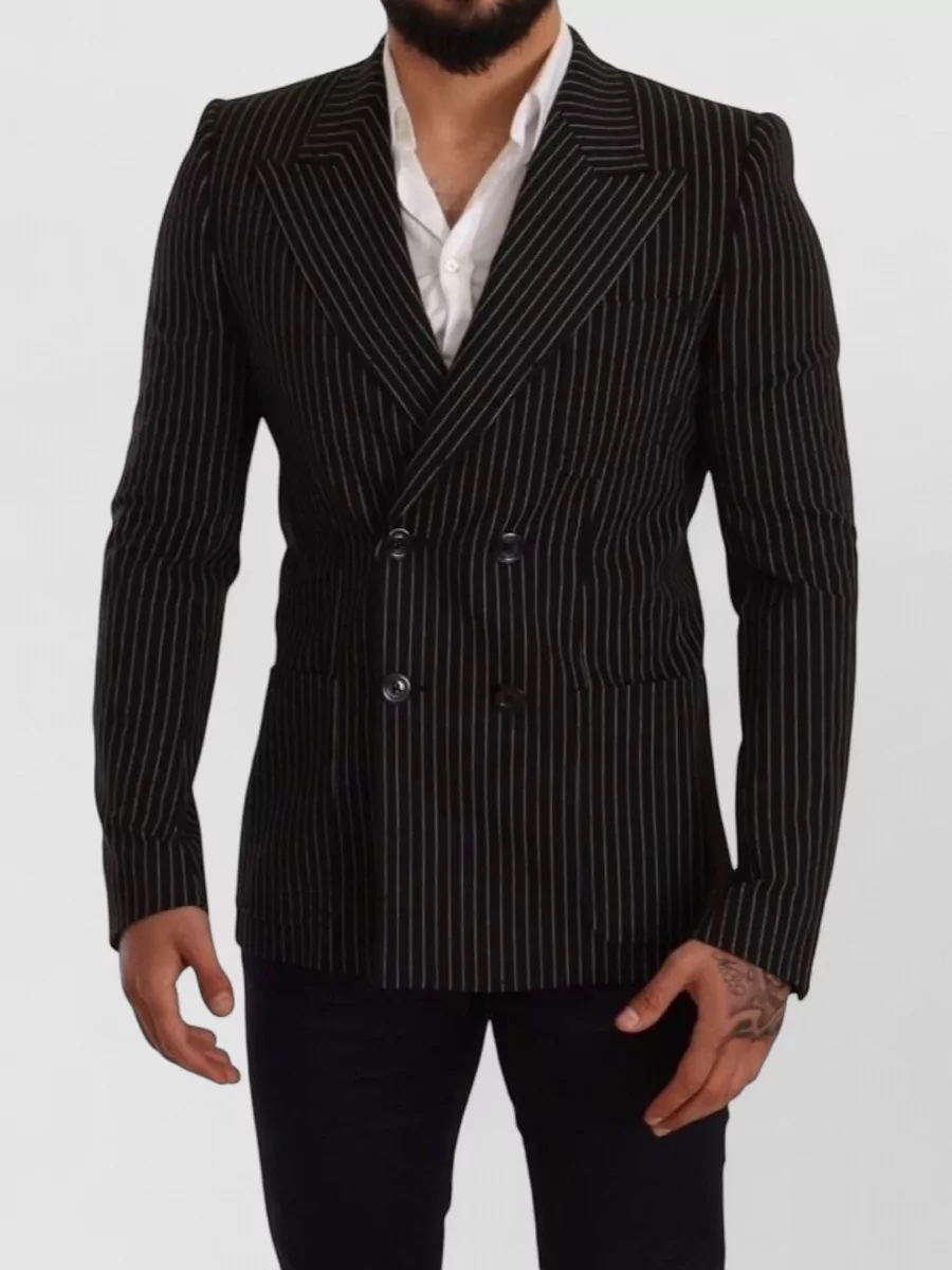 Dolce&Gabbana Wool striped slim-fit double-breasted blazer