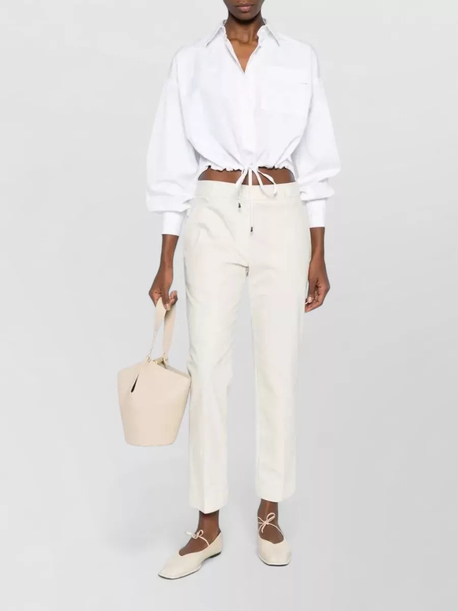 Brunello Cucinelli Cotton Long-Sleeve Drawstring Shirt