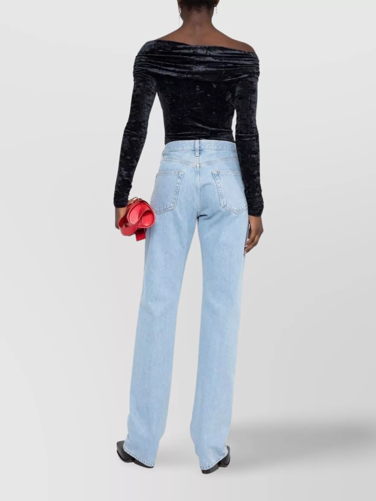The Attico Straight Leg High Rise Denim Jeans