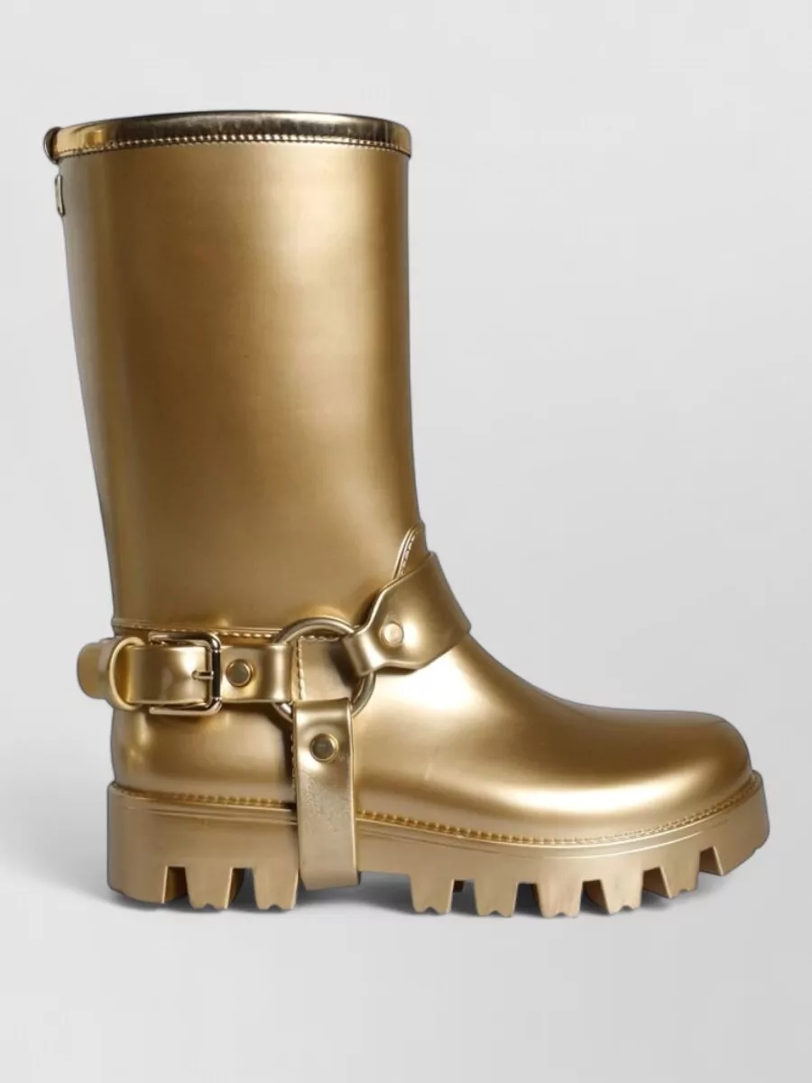 Dolce&Gabbana Metallic Rubber Rain Boots