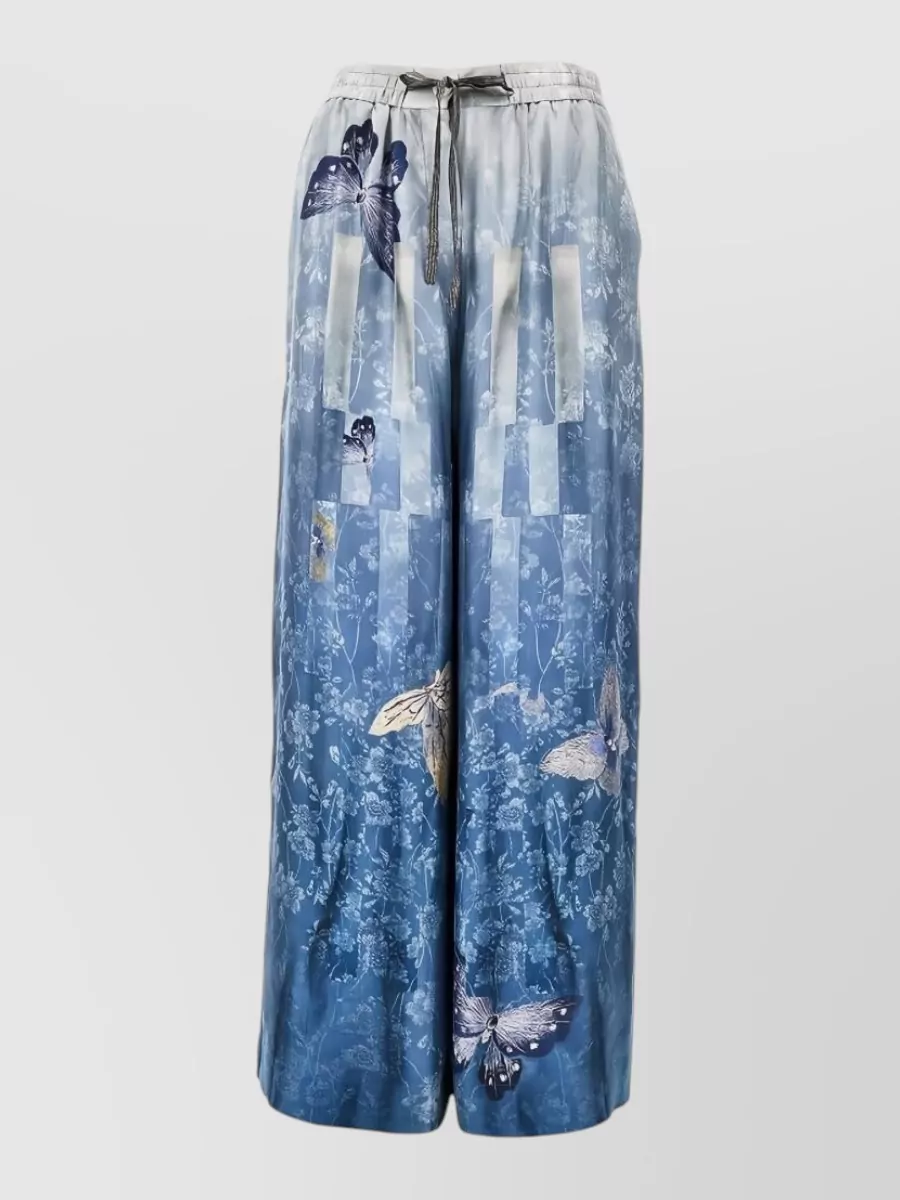Pierre louise mascia printed silk wide-leg trousers