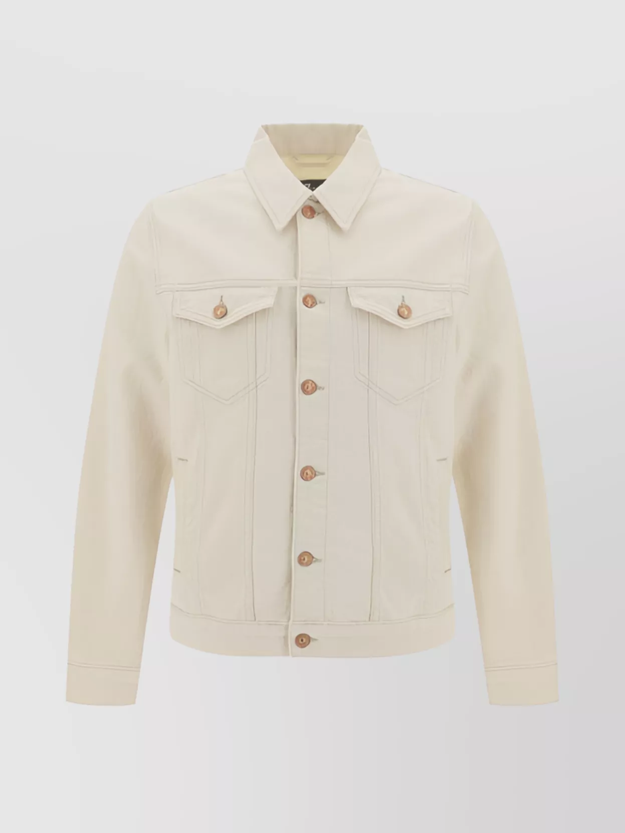 Shop 7 For All Mankind Regular Fit Cotton Denim Jacket With Stitch Detailing