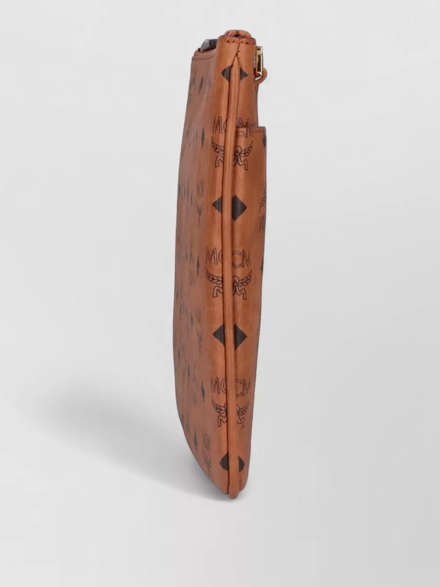 Mcm Clutch Bag Adjustable Strap Gold Tone Hardware