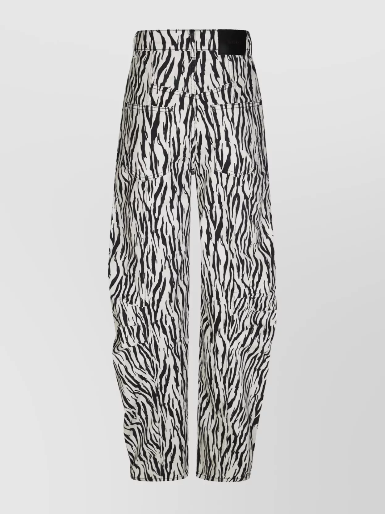 Rotate Birger Christensen Zebra Print Cargo Trousers With Back Pockets In Multi