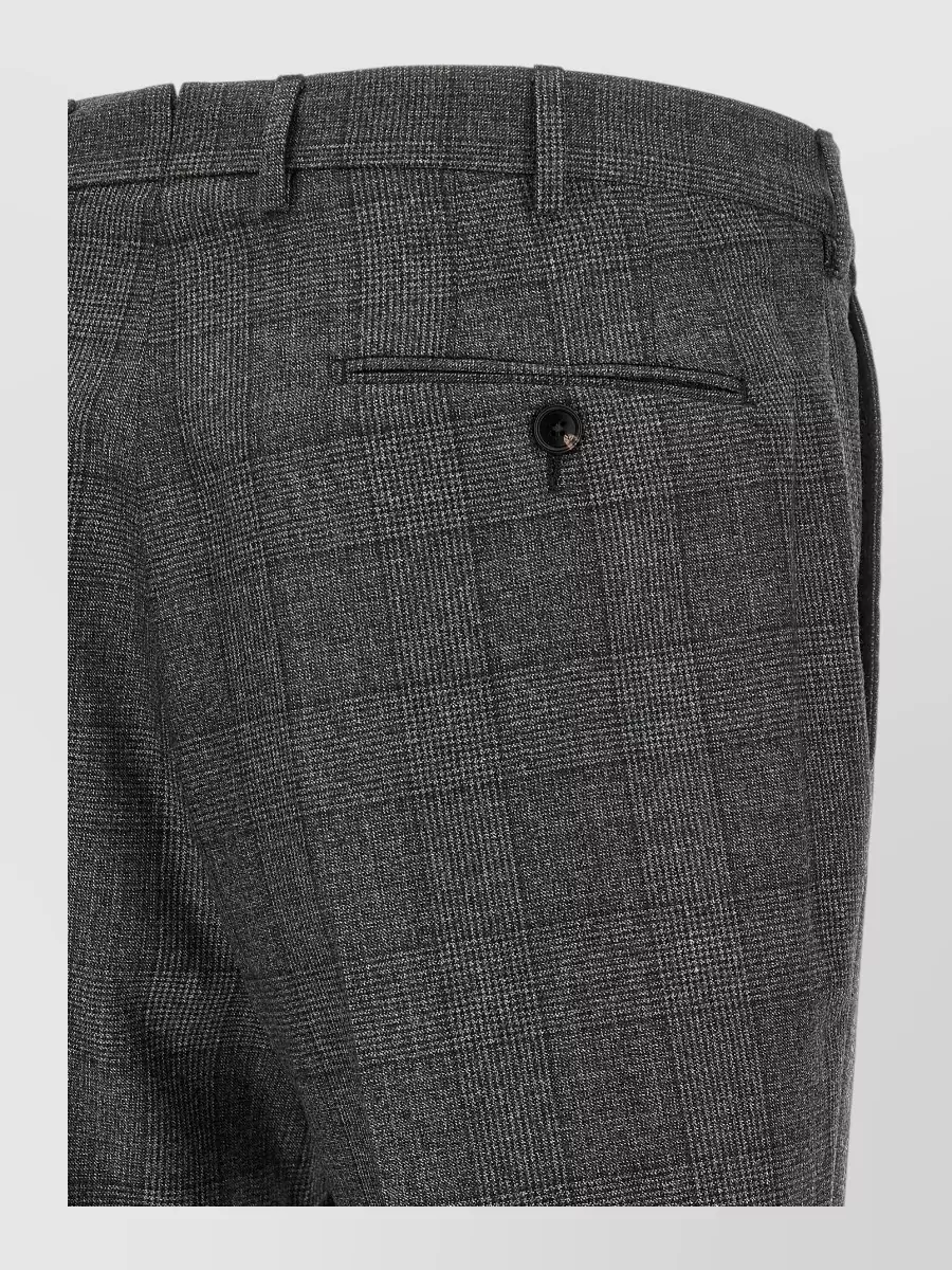Zegna Checked Wool Straight-Leg Tailored Trousers