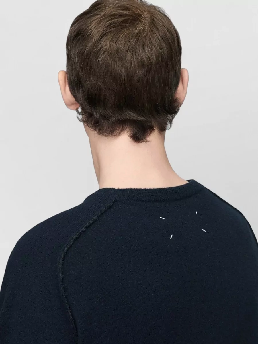 Maison Margiela Virgin Wool Ribbed Crewneck Sweater
