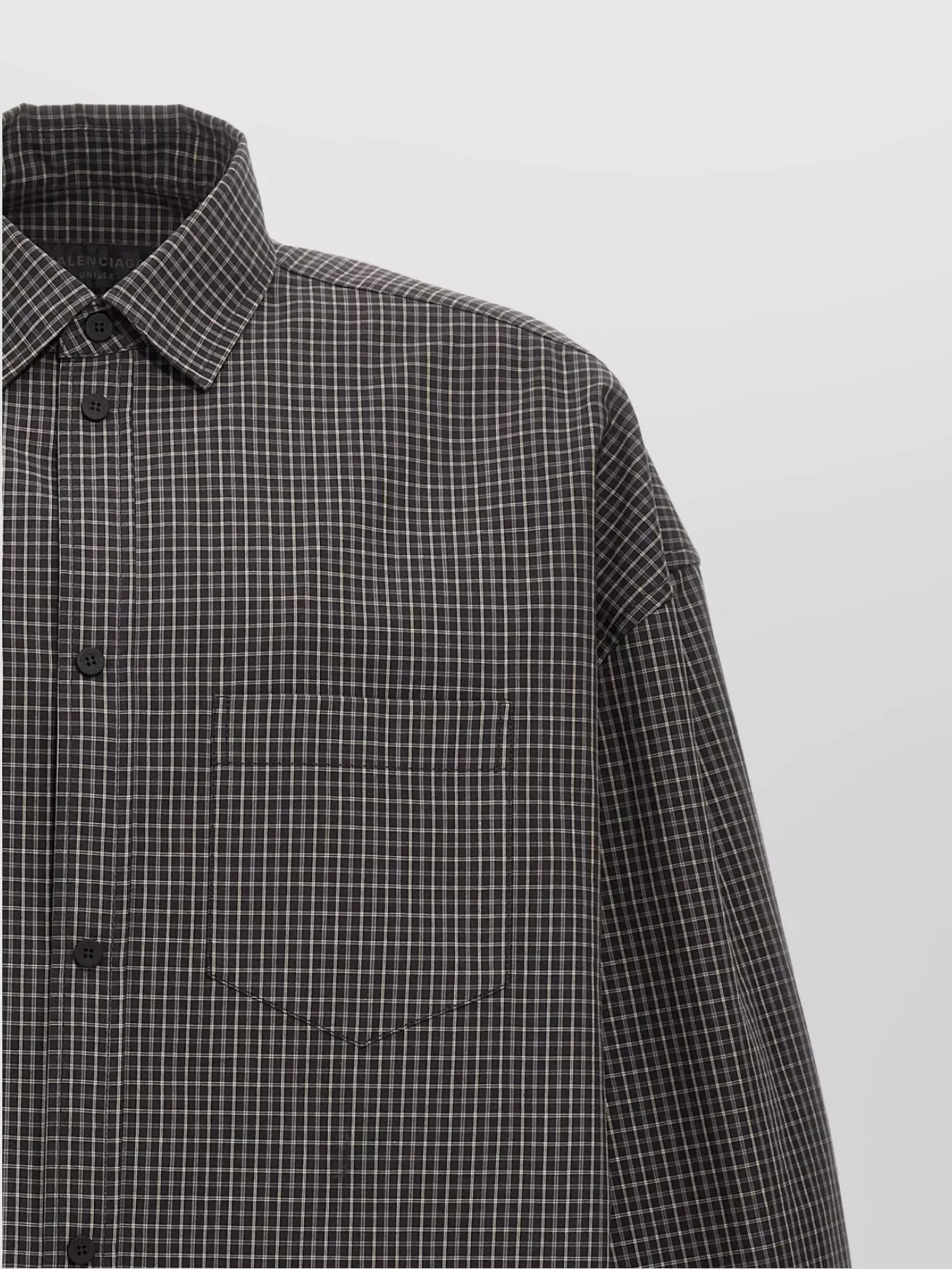 Balenciaga Overshirt With Checkered Pattern And Chest Pocket