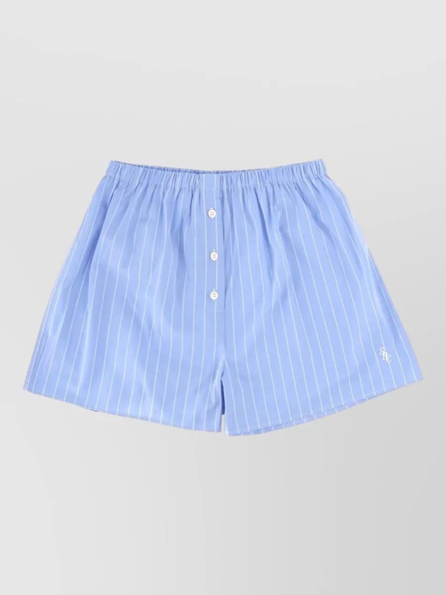 Sporty & Rich striped cotton knee-length shorts