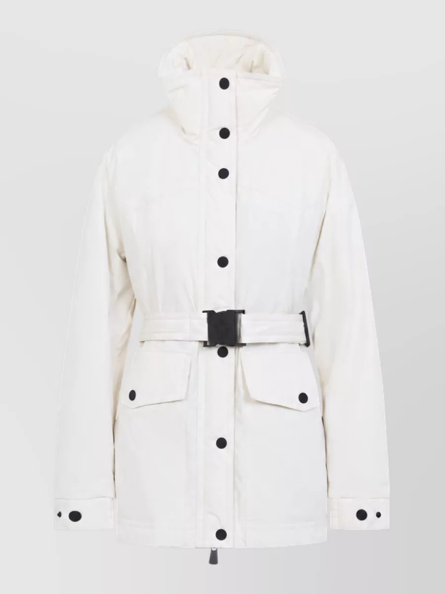 Moncler Grenoble Down belted hooded fitted jacket