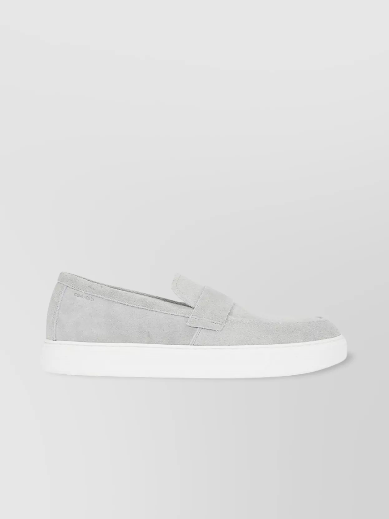 Calvin Klein Suede Round Toe Rubber Sole Slippers