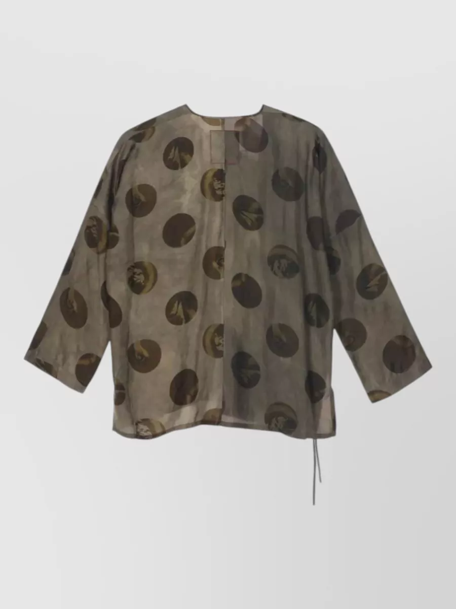 Uma Wang Tanesha Top Asymmetric Hem Polka Dots Sheer