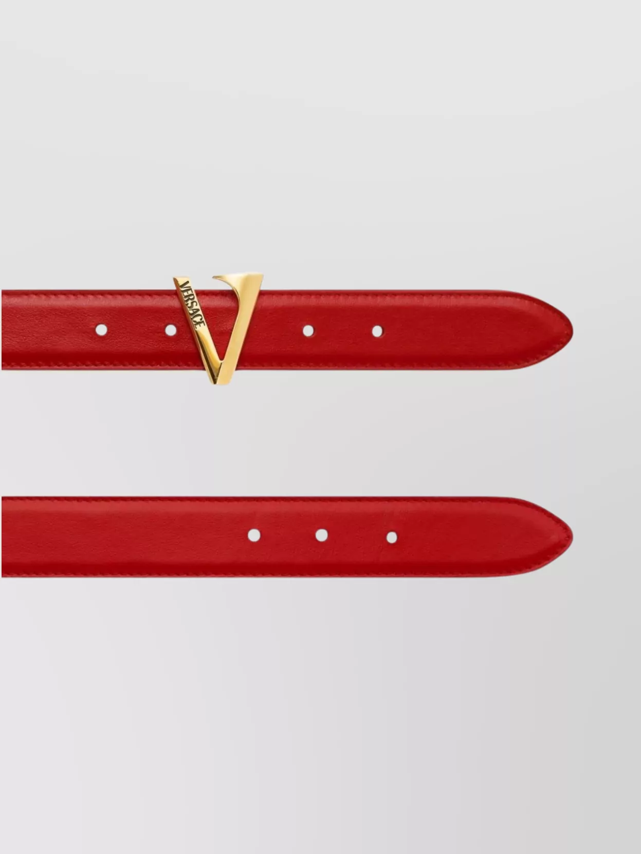 Versace Adjustable Calf Leather Belt With V Buckle