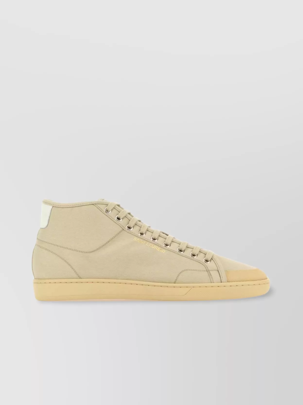 Saint Laurent Canvas High-top Sneakers Round Toe In Neutral