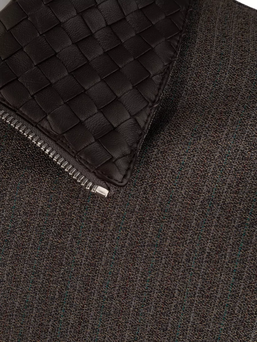 Bottega Veneta Striped Single-Breasted Coat