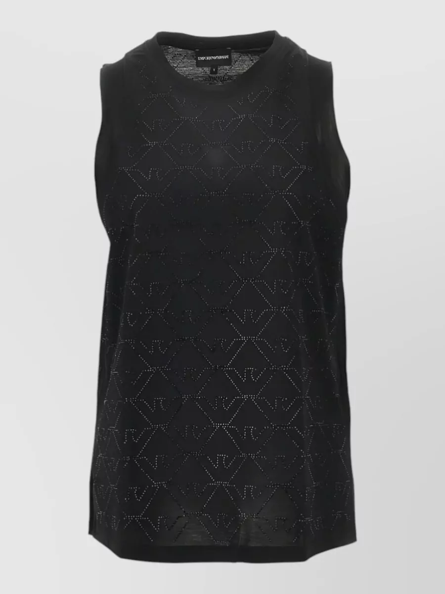 Emporio Armani Cotton sleeveless round neck tank top