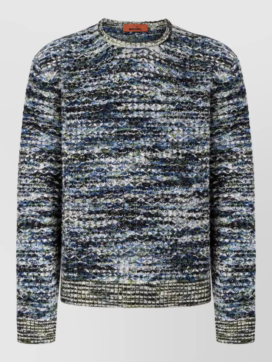Missoni wool zigzag knit crewneck sweater