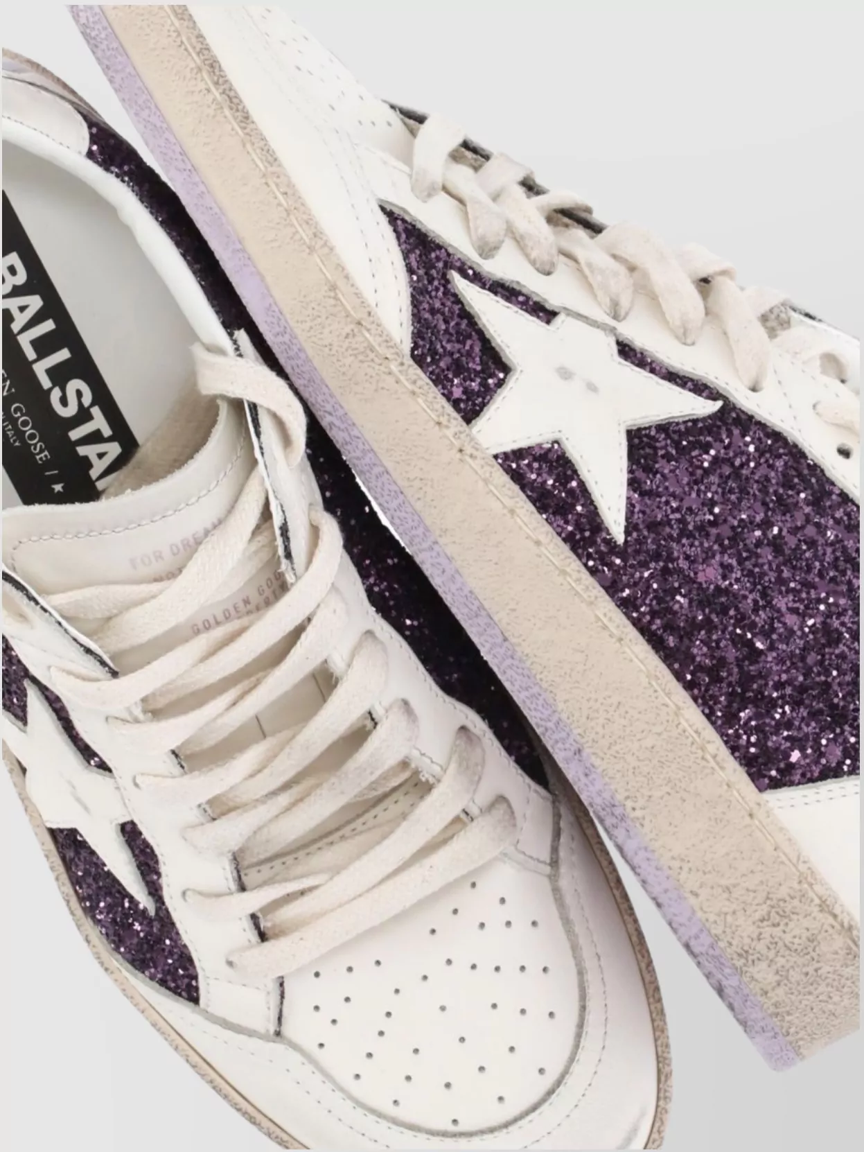 Golden Goose Leather Glitter Low-Top Sneakers