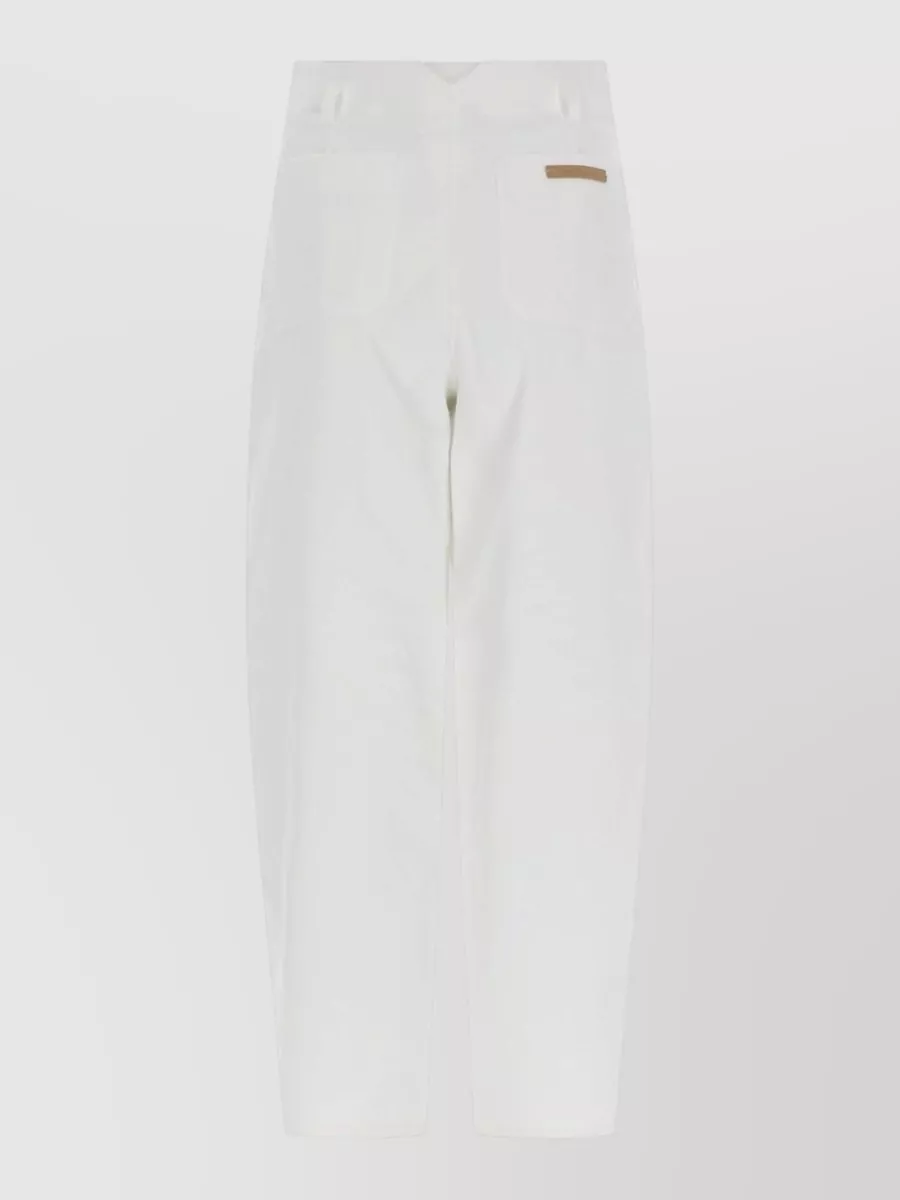 Max Mara Cotton Wide-Leg High-Rise Trousers