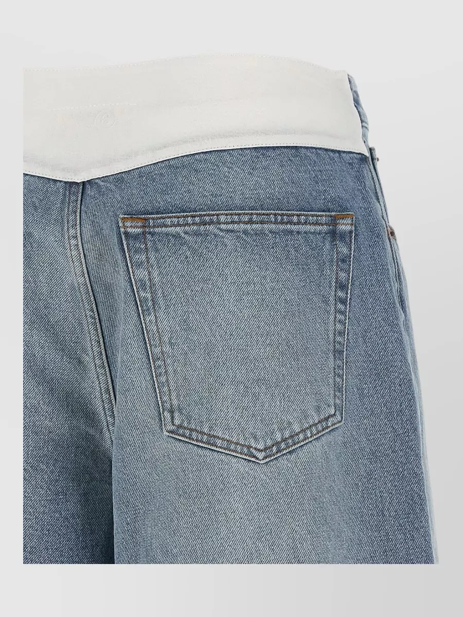 Mm6 Maison Margiela Denim Wide-Leg Knee-Length Bermuda Shorts