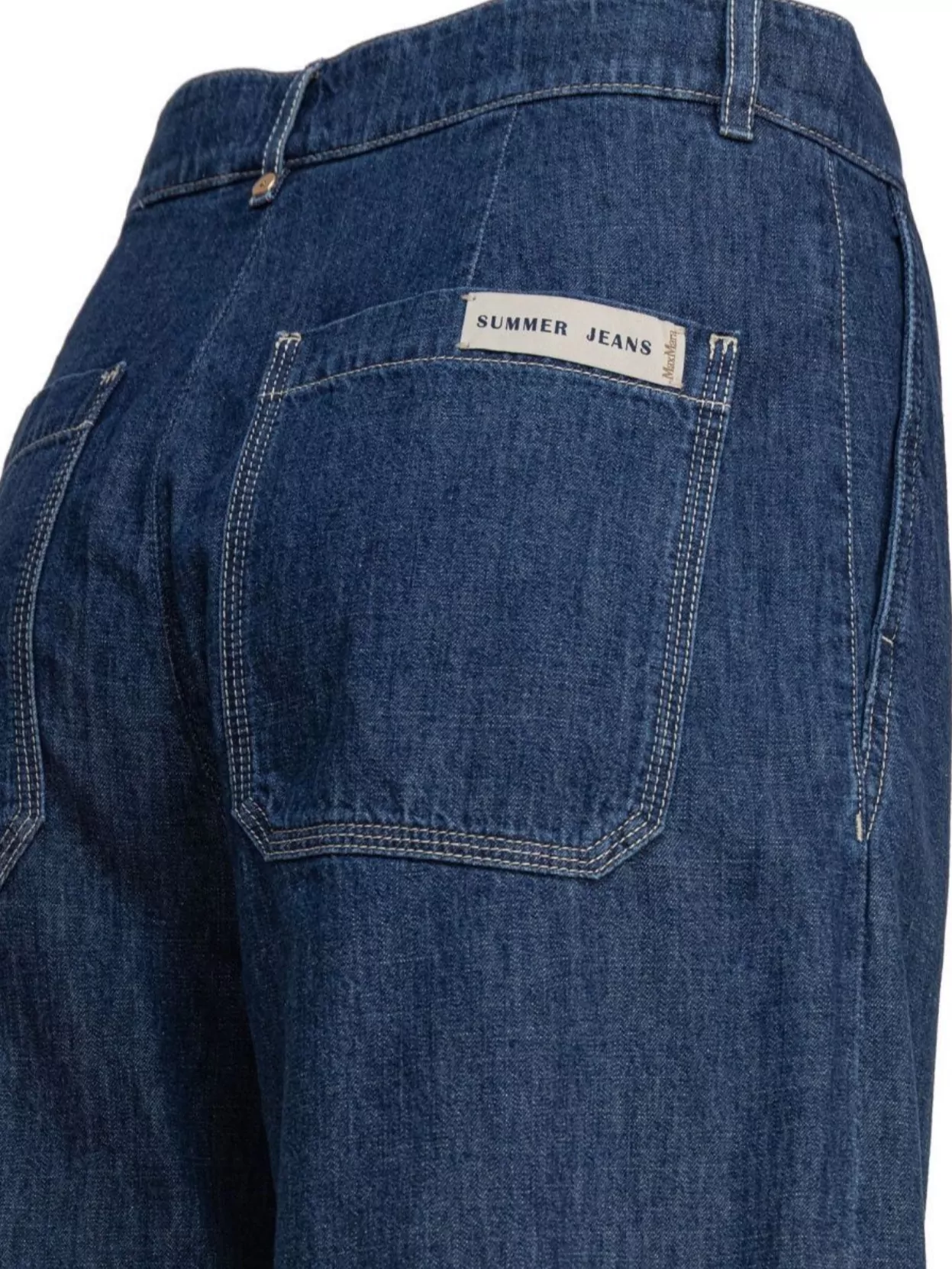 Shop 's Max Mara Wide Leg Trousers Belt Loops Back Pockets