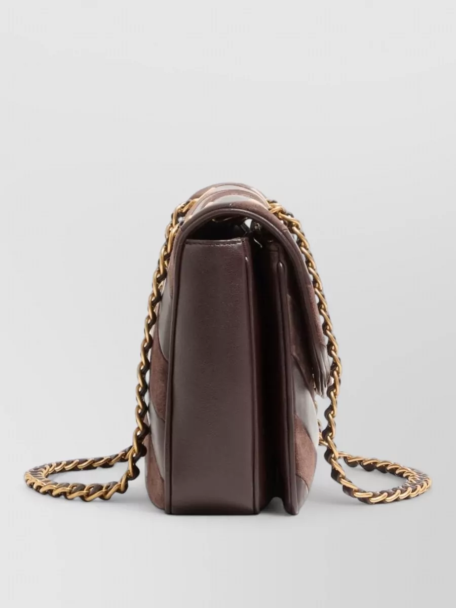 Valentino Garavani Medium Leather And Suede Shoulder Bag